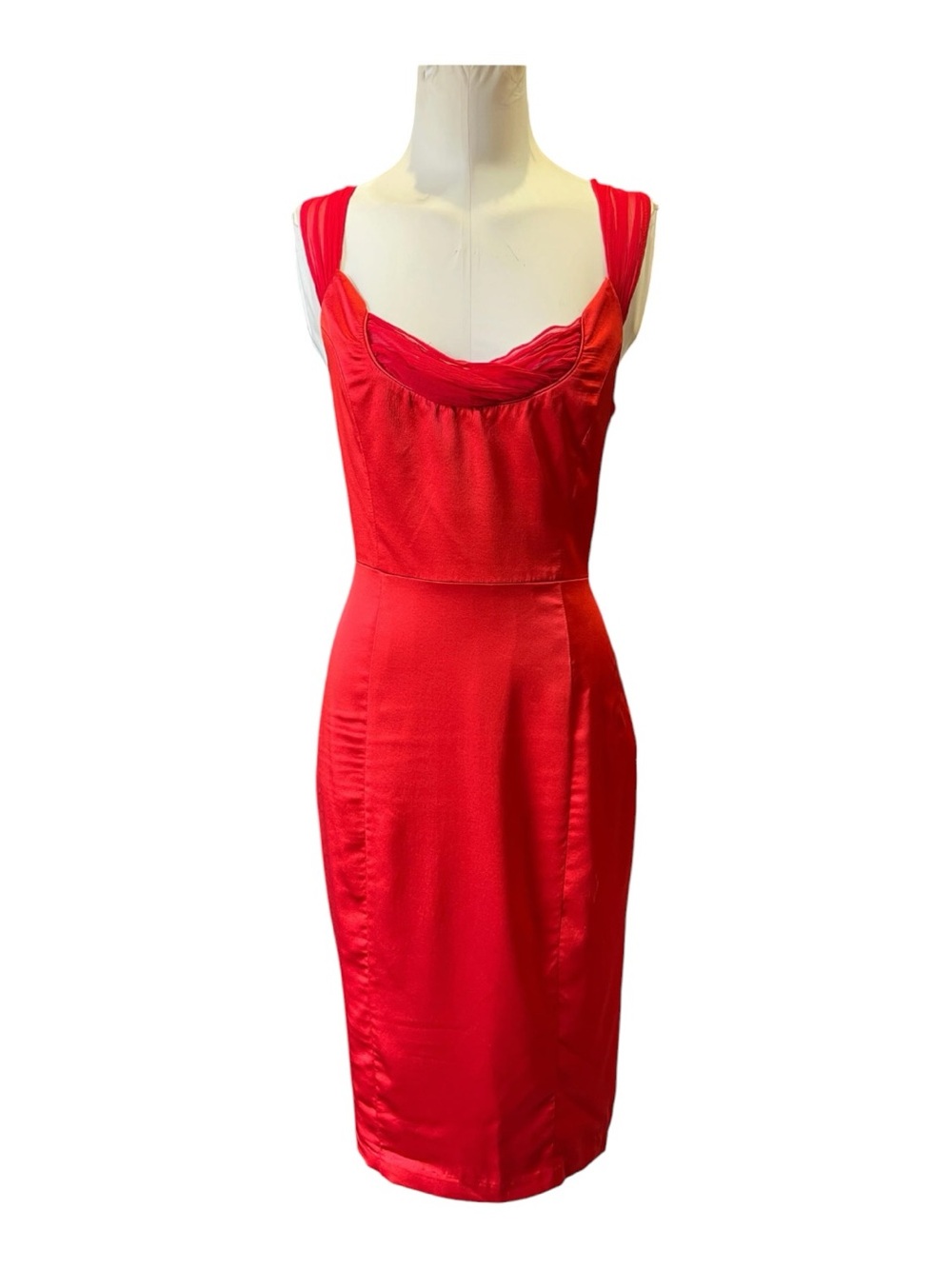 Vintage Y2K Betsey Johnson Silk Satin 50s Style Formal Dress